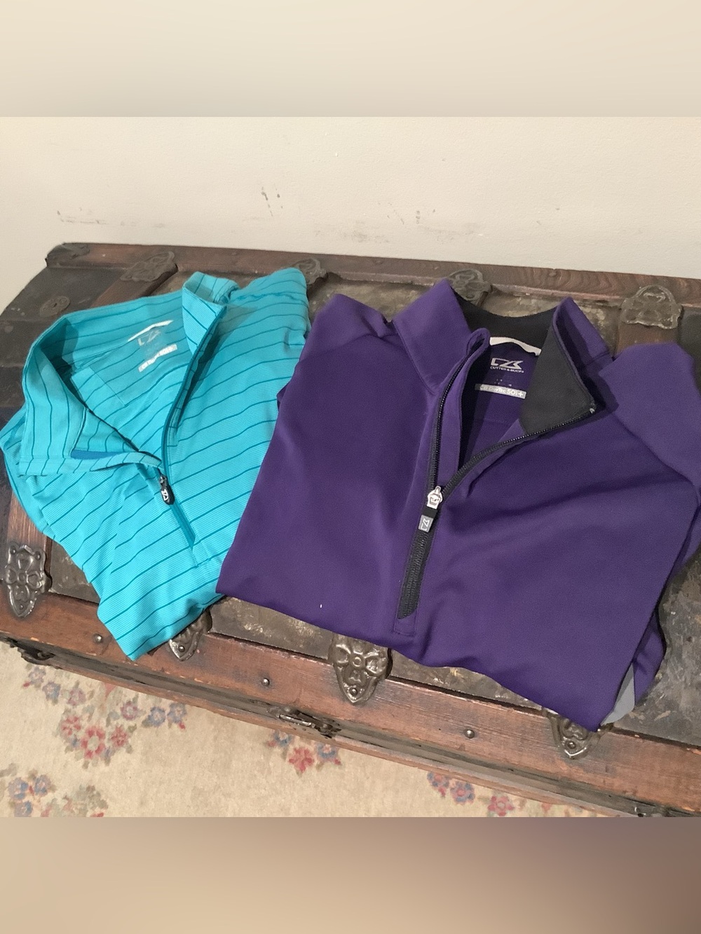 Pair of Cutter & Buck DryTec UPF 50 - 1/4 Zip Golf Pullovers - Sz XL